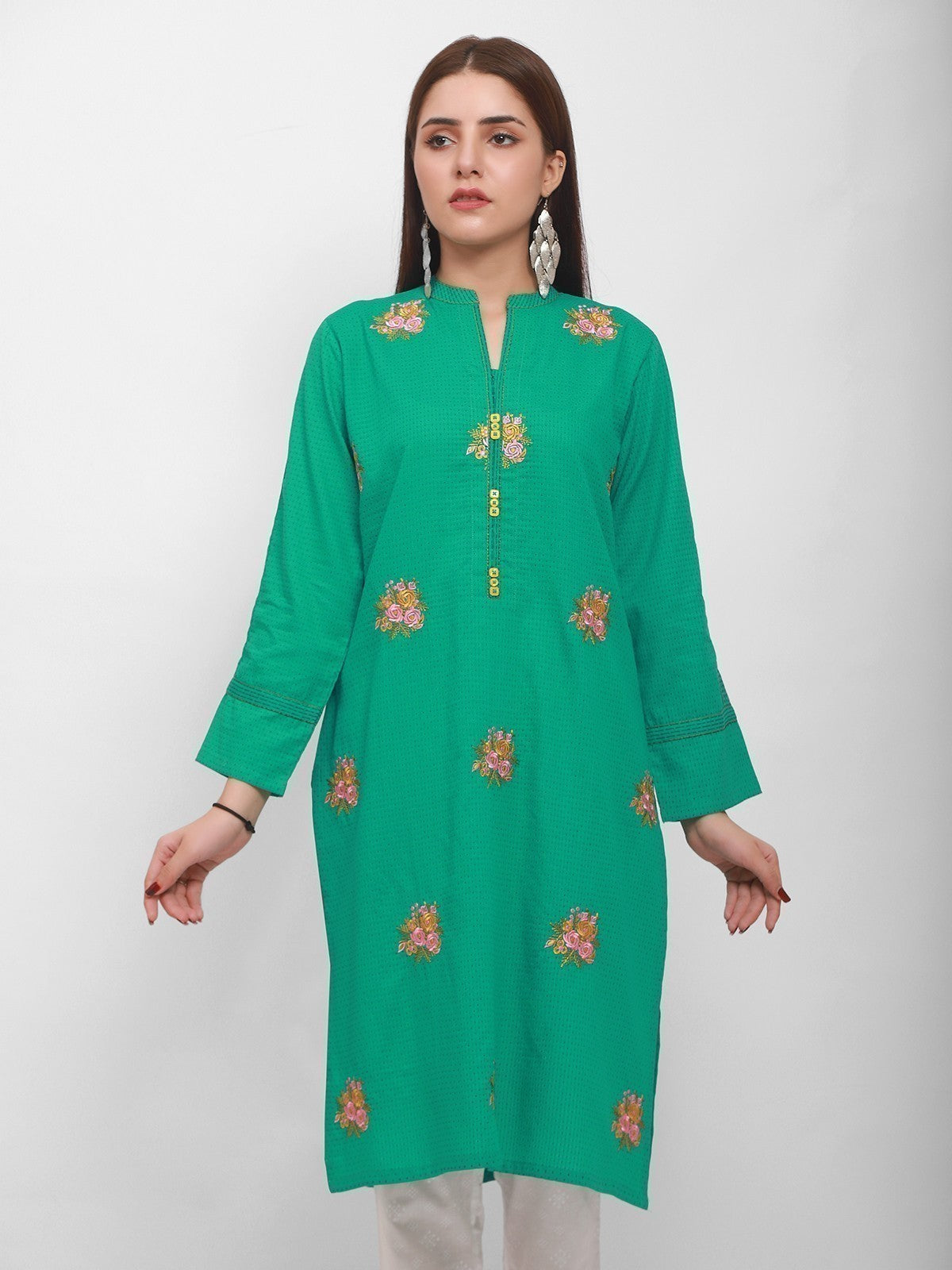 Edenrobe - Pret 1Pc Embroidered Polyester Shirt - EWTKE20-67242