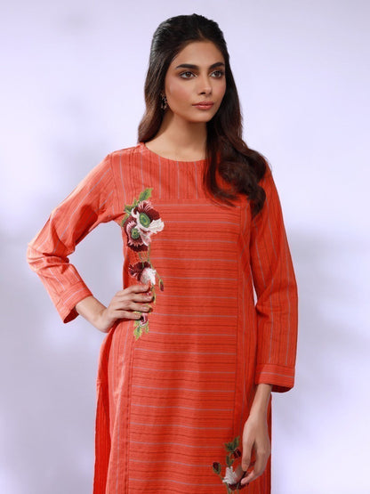 Edenrobe - Pret 1Pc Embroidered Jacquard Shirt - EWTKE20-67248