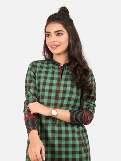 Edenrobe - Pret 1Pc Embroidered Cotton Shirt - EWTKE20-67250