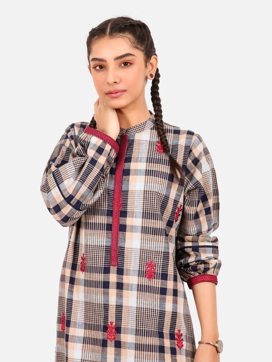 Edenrobe - Pret 1Pc Embroidered Cotton Shirt - EWTKE20-67251