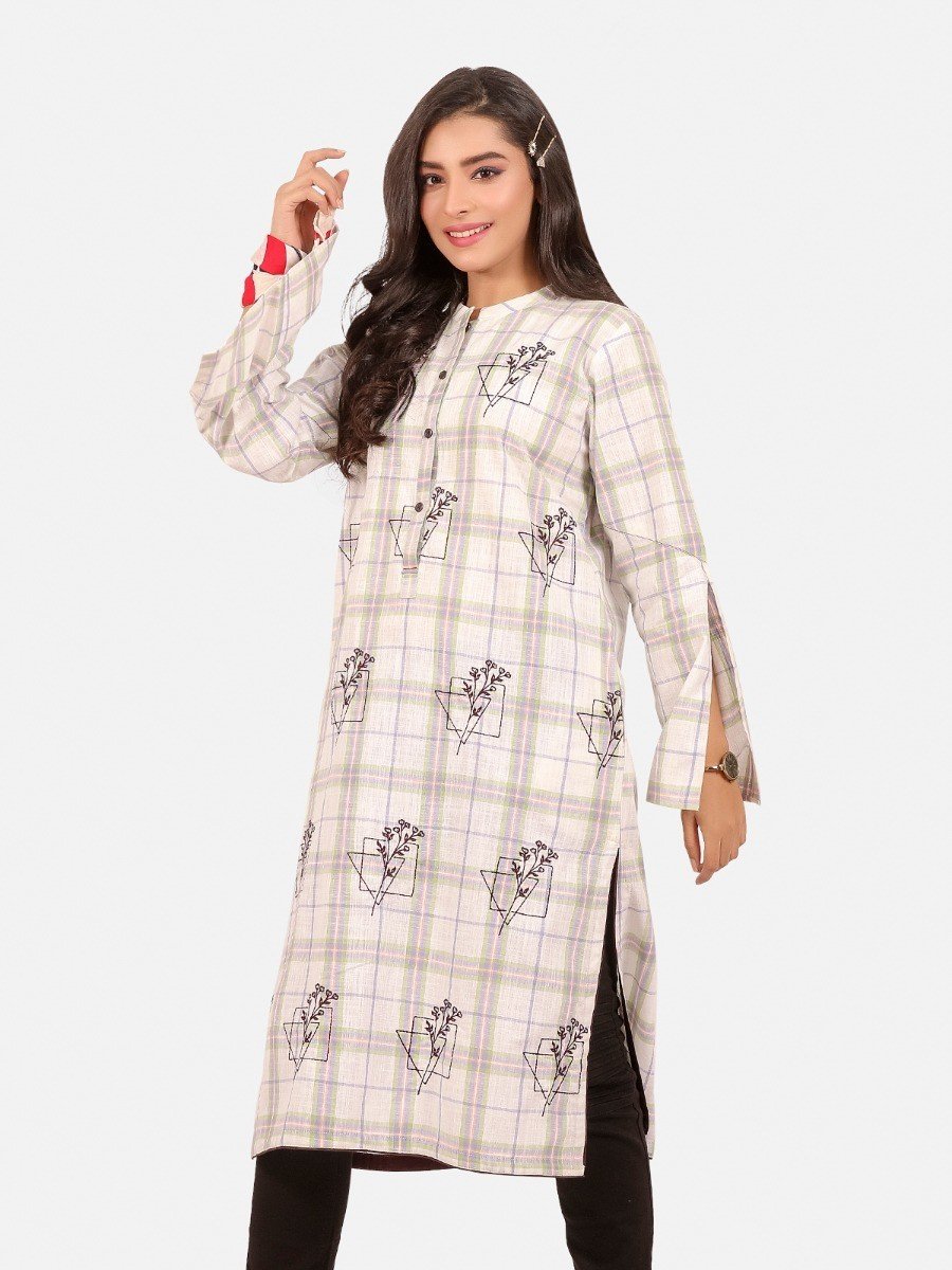 Edenrobe - Pret 1Pc Embroidered Cotton Shirt - EWTKE20-67255