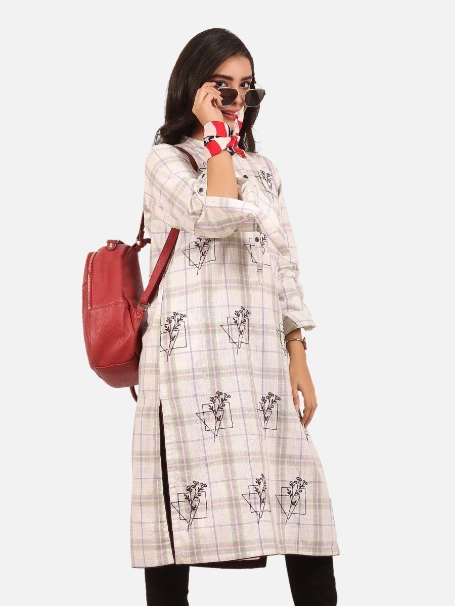 Edenrobe - Pret 1Pc Embroidered Cotton Shirt - EWTKE20-67255