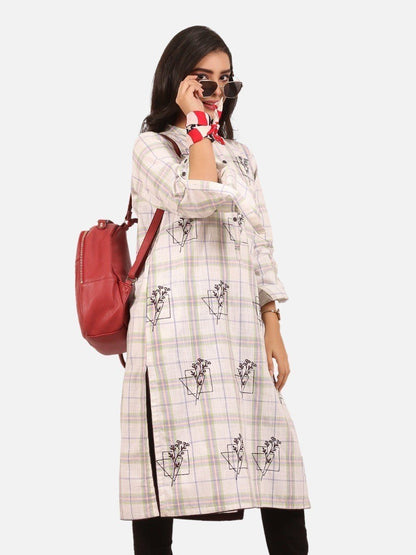 Edenrobe - Pret 1Pc Embroidered Cotton Shirt - EWTKE20-67255