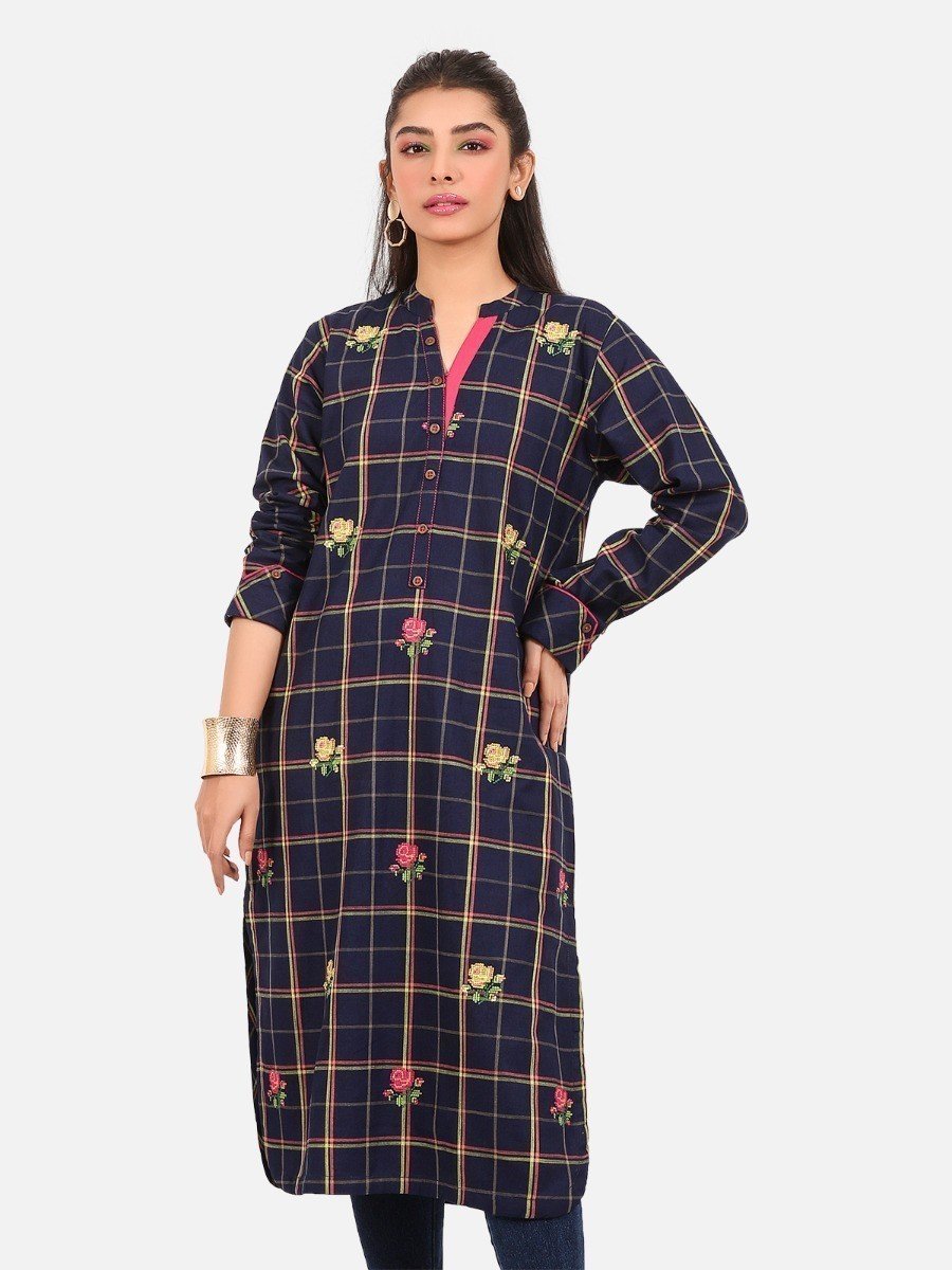 Edenrobe - Pret 1Pc Embroidered Cotton Shirt - EWTKE20-67256