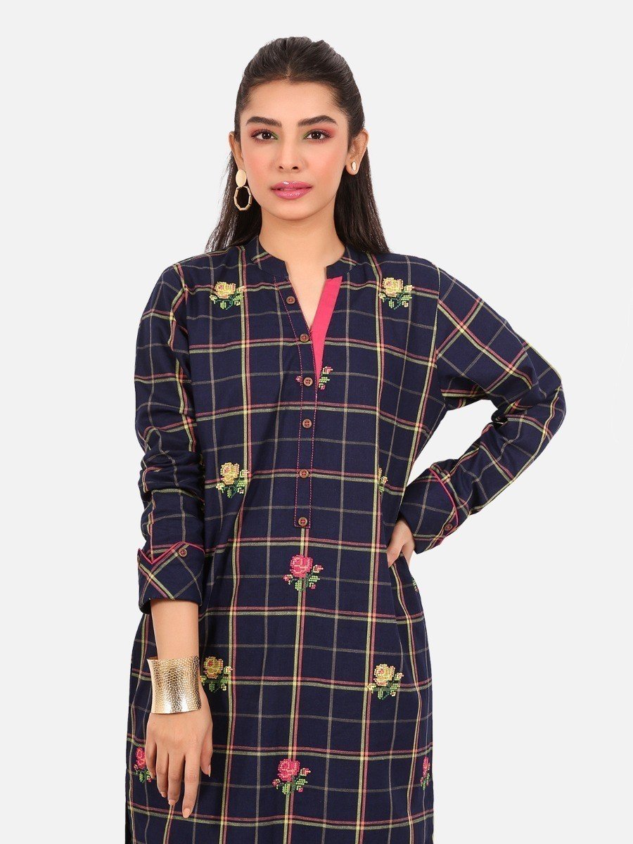 Edenrobe - Pret 1Pc Embroidered Cotton Shirt - EWTKE20-67256