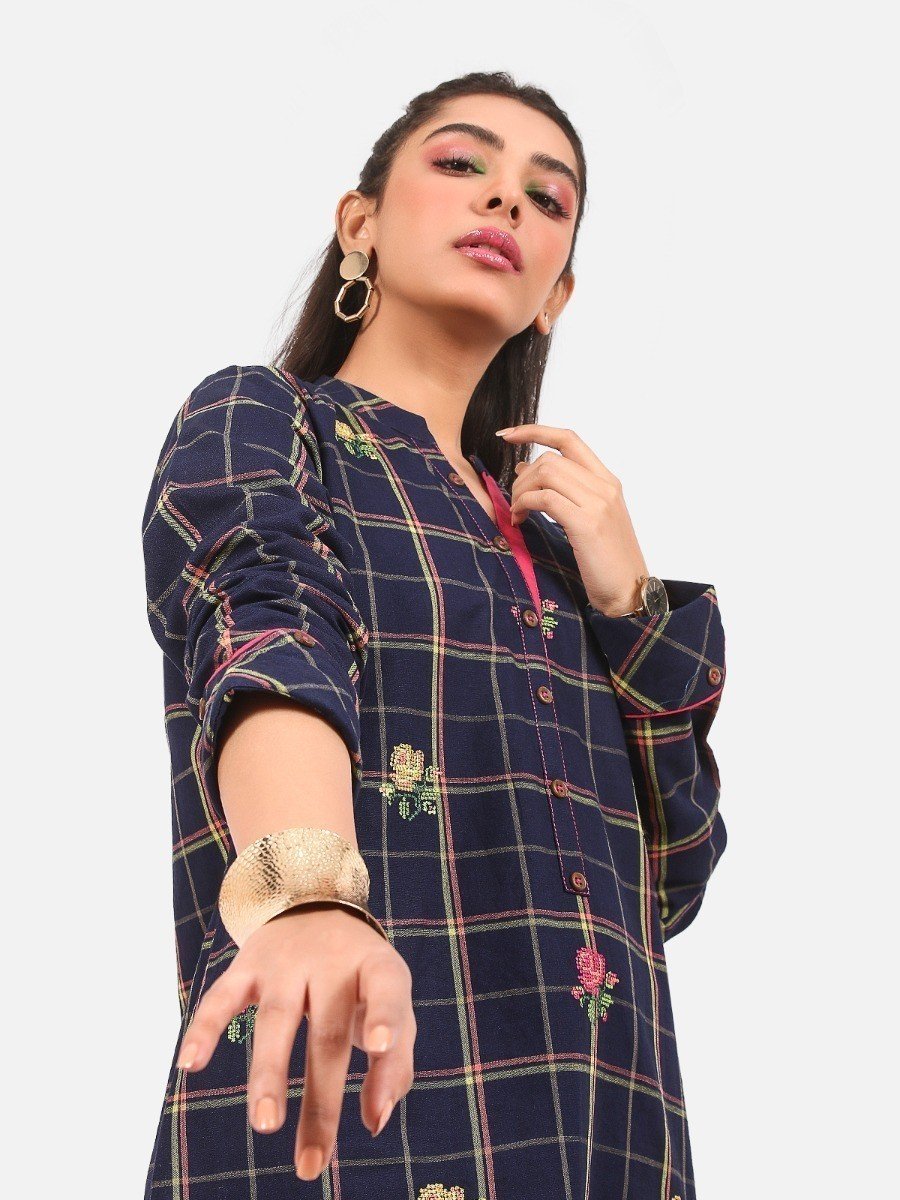 Edenrobe - Pret 1Pc Embroidered Cotton Shirt - EWTKE20-67256