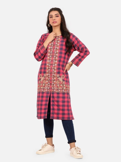 Edenrobe - Pret 1Pc Embroidered Cotton Shirt - EWTKE20-67258