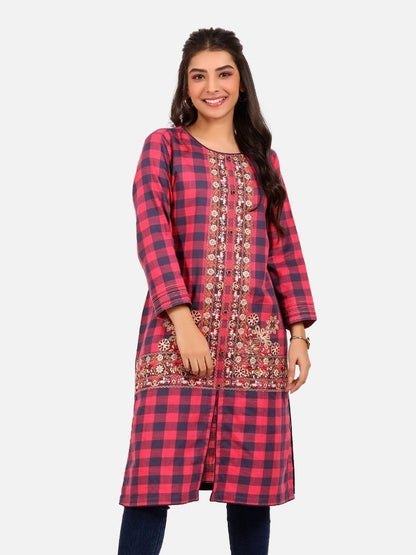 Edenrobe - Pret 1Pc Embroidered Cotton Shirt - EWTKE20-67258