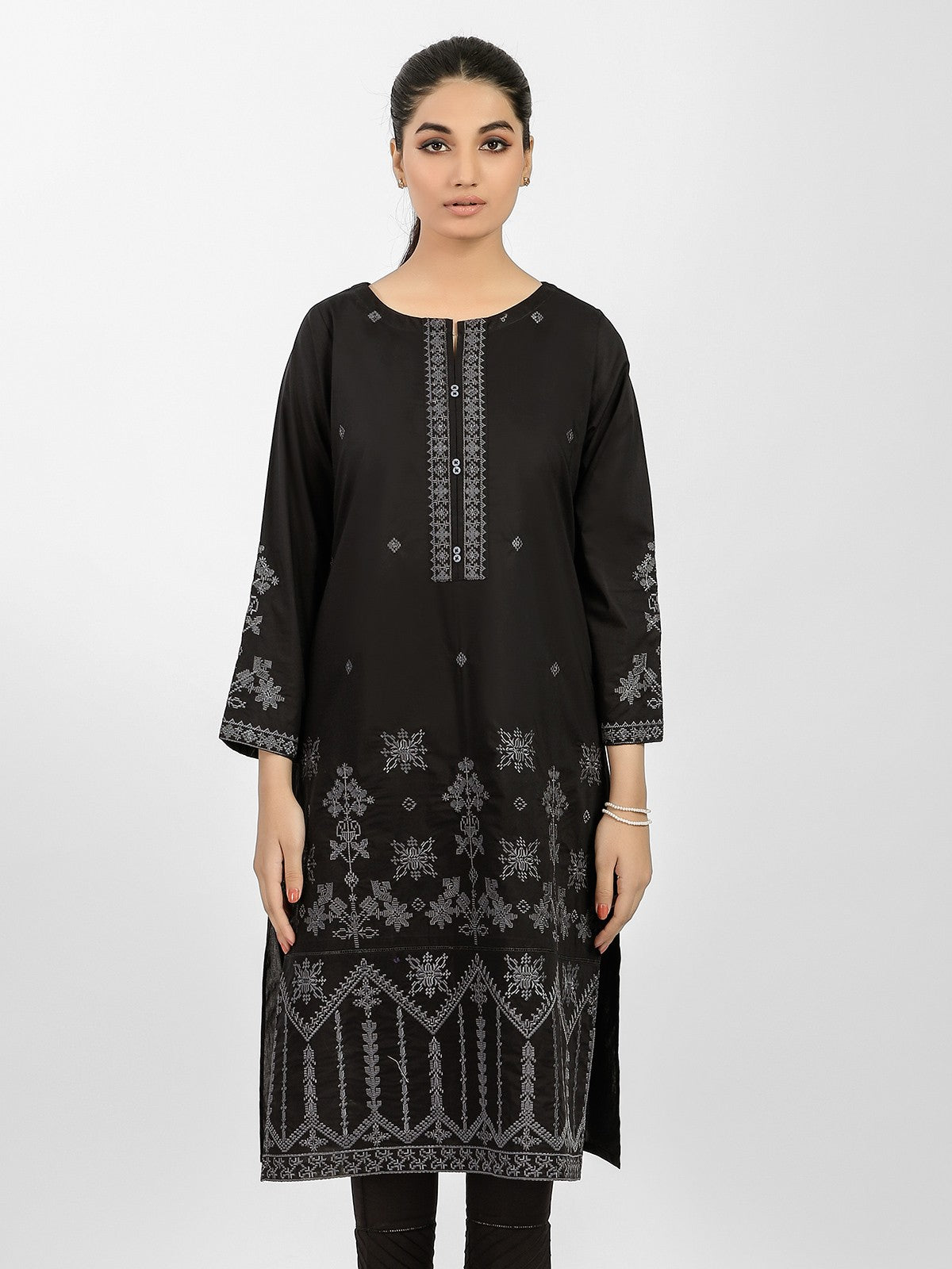 Edenrobe - Pret 1Pc Embroidered Cotton Shirt - EWTKE20-67259