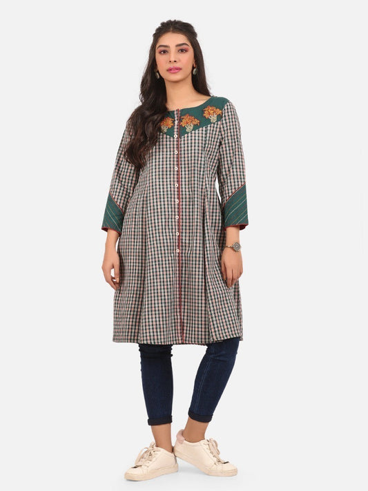 Edenrobe - Pret 1Pc Embroidered Cotton Shirt - EWTKE20-67262