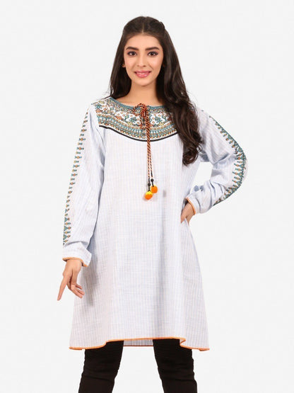 Edenrobe - Pret 1Pc Embroidered Cotton Shirt - EWTKE20-67264