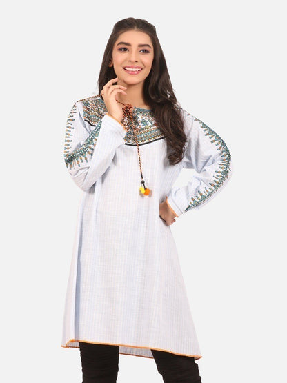 Edenrobe - Pret 1Pc Embroidered Cotton Shirt - EWTKE20-67264