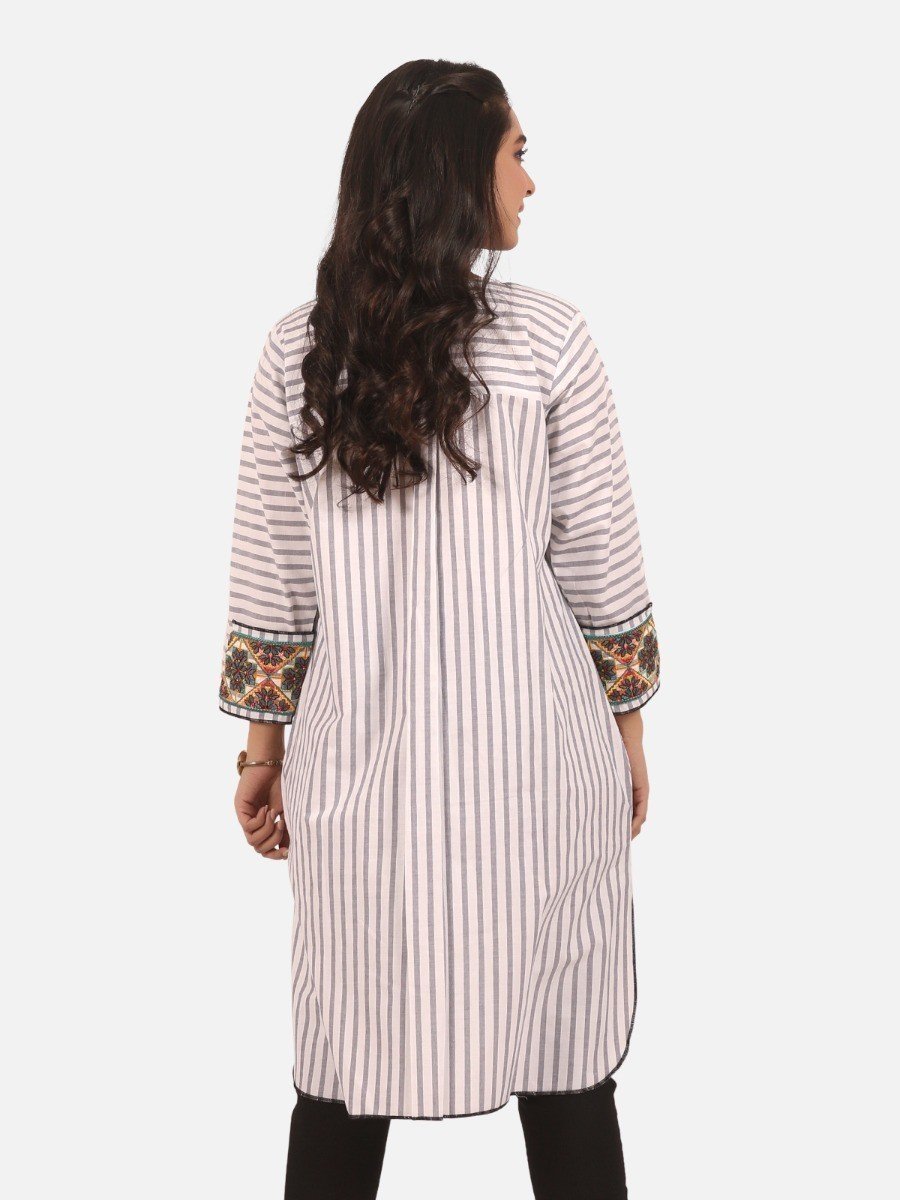 Edenrobe - Pret 1Pc Embroidered Cotton Shirt - EWTKE20-67266