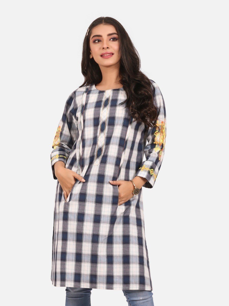 Edenrobe - Pret 1Pc Embroidered Cotton Shirt - EWTKE20-67267