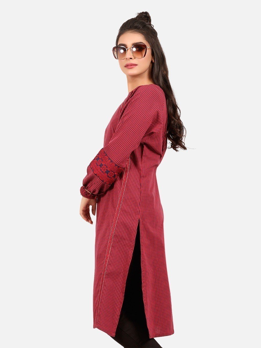 Edenrobe - Pret 1Pc Embroidered Cotton Shirt - EWTKE20-67270