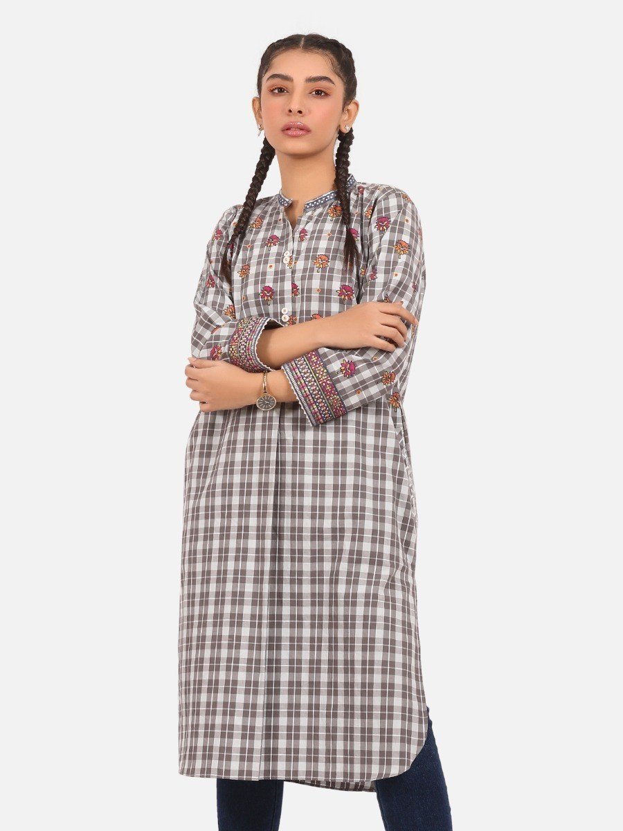 Edenrobe - Pret 1Pc Embroidered Cotton Shirt - EWTKE20-67272