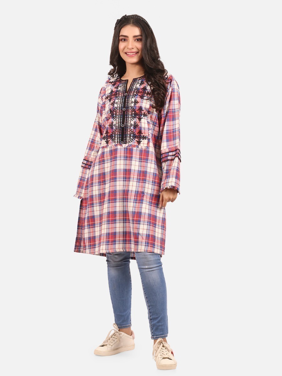 Edenrobe - Pret 1Pc Embroidered Cotton Shirt - EWTKE20-67280