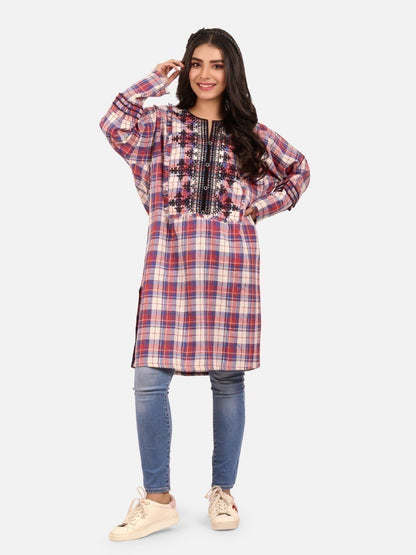 Edenrobe - Pret 1Pc Embroidered Cotton Shirt - EWTKE20-67280