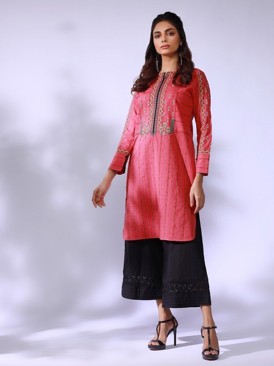 Edenrobe - Pret 1Pc Embroidered Jacquard Shirt - EWTKE20-67282