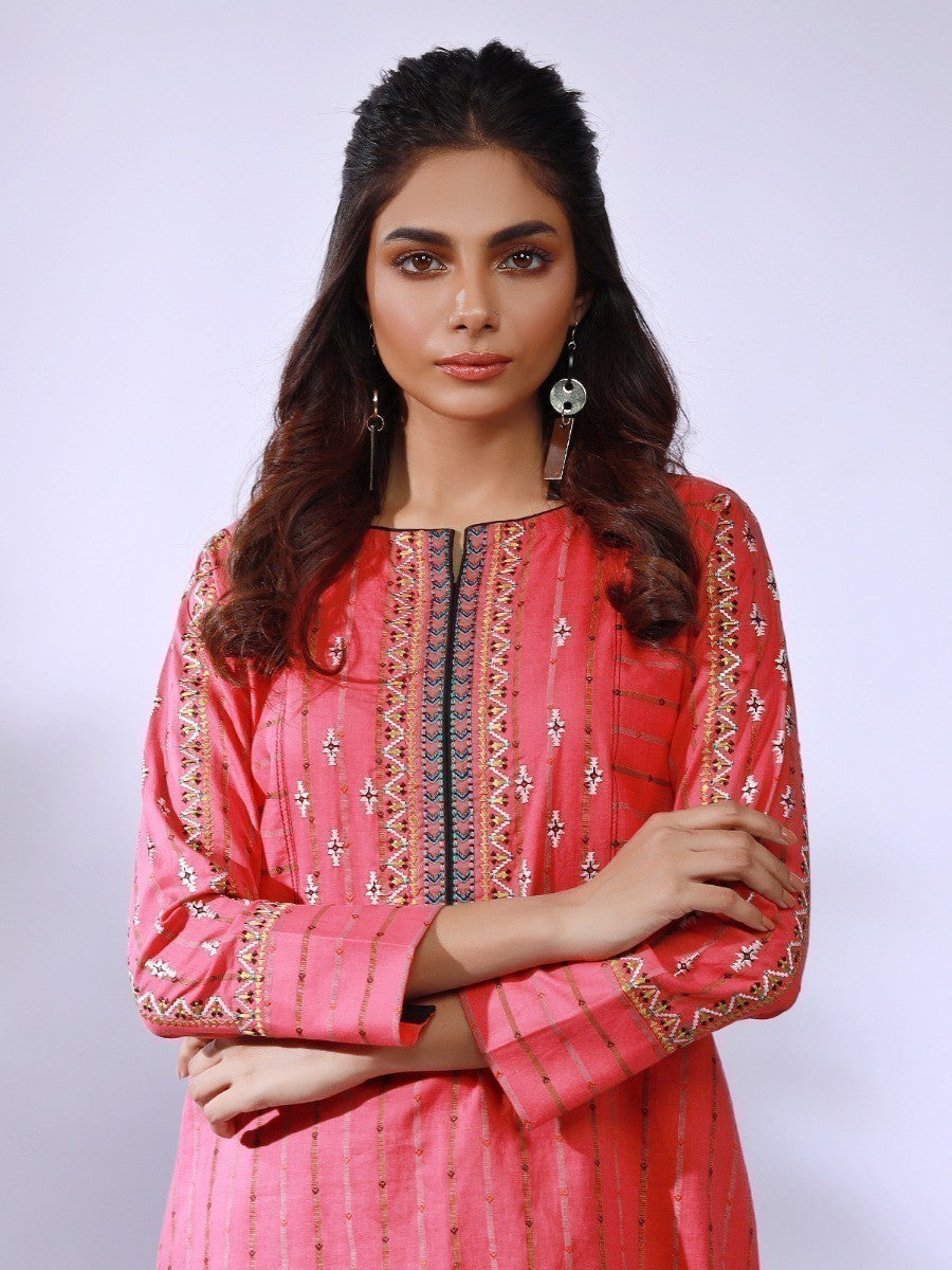 Edenrobe - Pret 1Pc Embroidered Jacquard Shirt - EWTKE20-67282