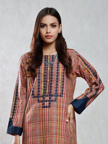 Edenrobe - Pret 1Pc Embroidered Cotton Shirt - EWTKE20-67289