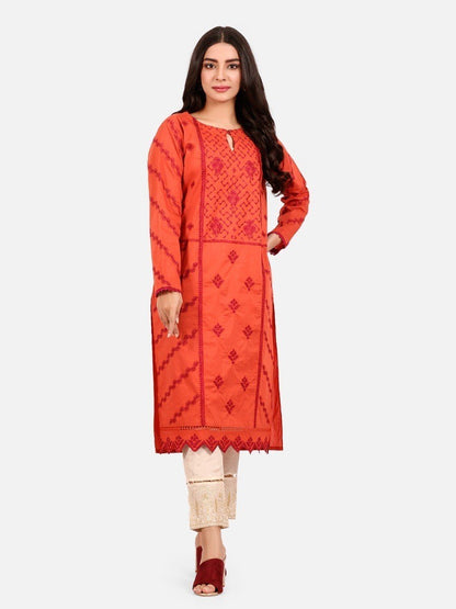 Edenrobe - Pret 1Pc Embroidered Cotton Shirt - EWTKE20-67302