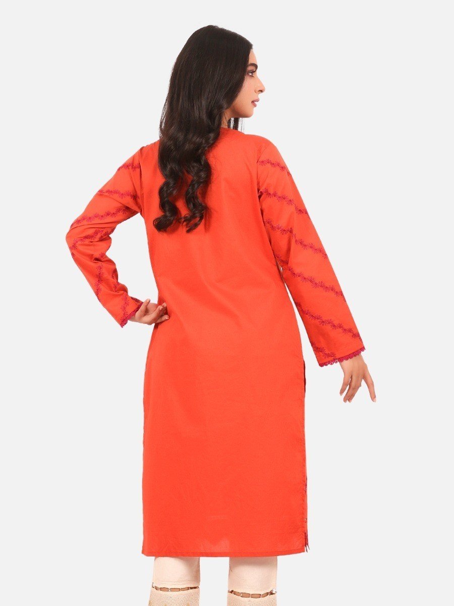 Edenrobe - Pret 1Pc Embroidered Cotton Shirt - EWTKE20-67302