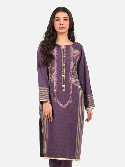 Edenrobe - Pret 2Pc Embroidered Jacquard Shirt Trouser - EWTKE20-67304 (2-PCS)