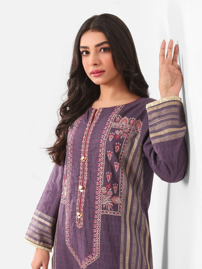 Edenrobe - Pret 2Pc Embroidered Jacquard Shirt Trouser - EWTKE20-67304 (2-PCS)