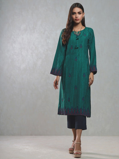 Edenrobe - Pret 1Pc Embroidered Viscose Shirt - EWTKE20-67350