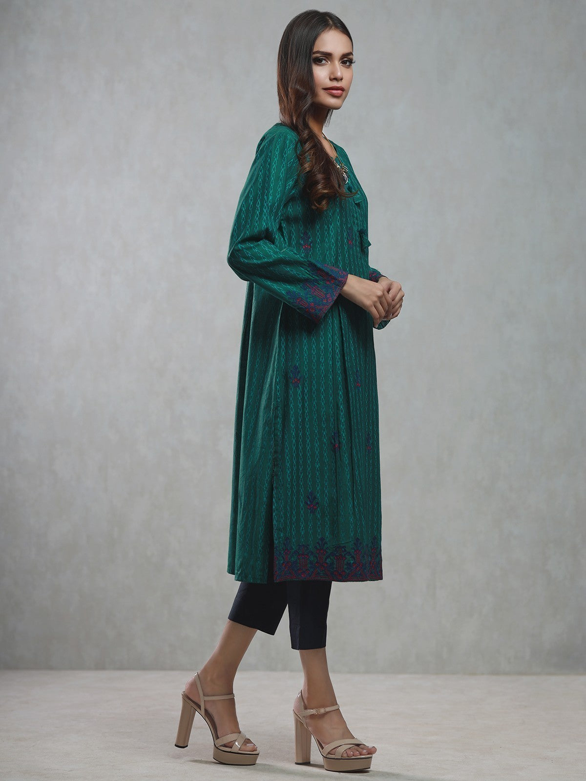 Edenrobe - Pret 1Pc Embroidered Viscose Shirt - EWTKE20-67350