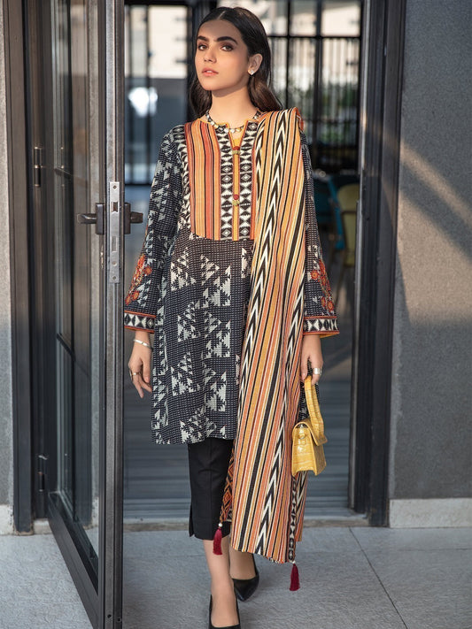 Edenrobe - Pret 2Pc Embroidered Khaddar Shirt Dupatta - EWTKE20-67357 (2PC-D)