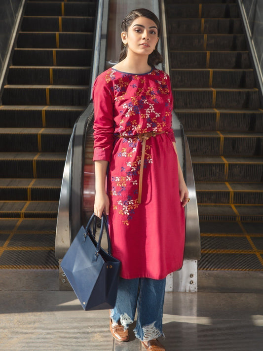 Edenrobe - Pret 1Pc Embroidered Khaddar Shirt - EWTKE20-67370