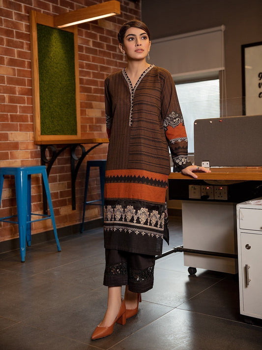 Edenrobe - Pret 1Pc Embroidered Khaddar Shirt - EWTKE20-67396