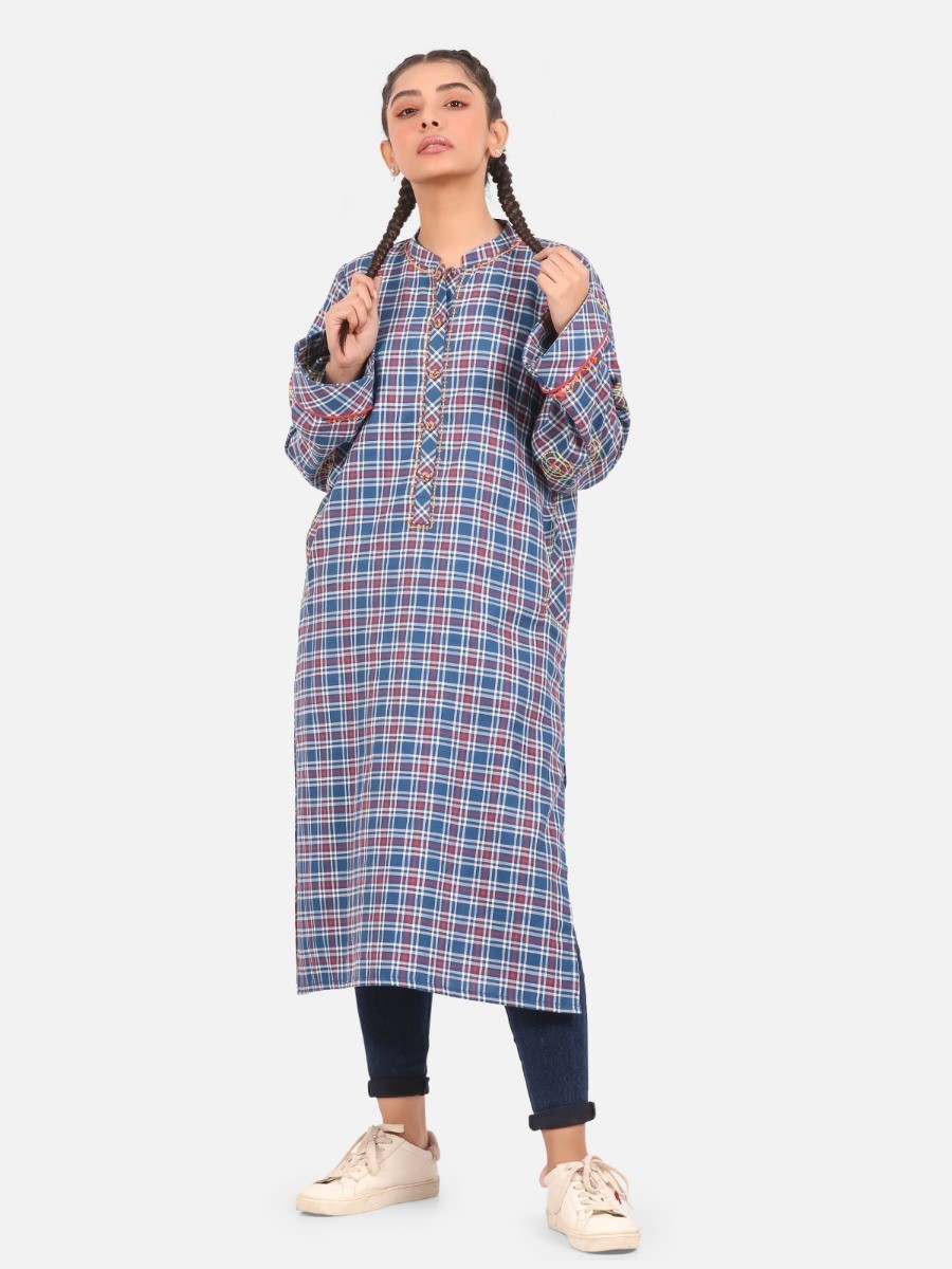 Edenrobe - Pret 1Pc Embroidered Cotton Shirt - EWTKE20-67406