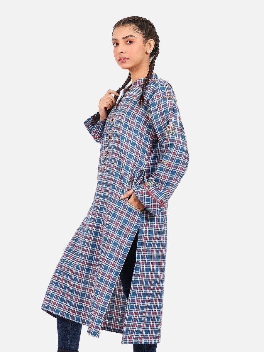 Edenrobe - Pret 1Pc Embroidered Cotton Shirt - EWTKE20-67406