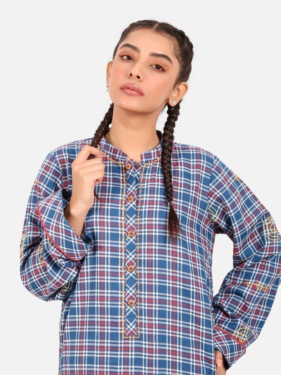 Edenrobe - Pret 1Pc Embroidered Cotton Shirt - EWTKE20-67406