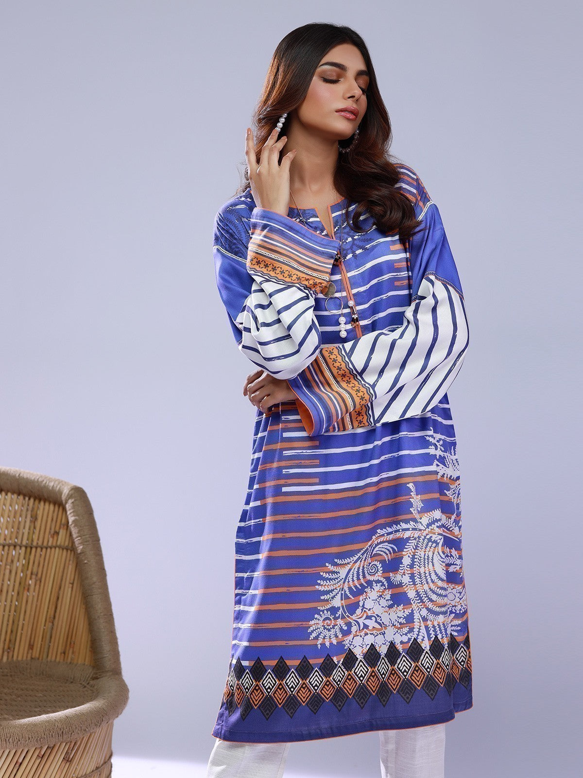 Edenrobe - Pret 1Pc Printed Viscose Shirt - EWTKP20-67361