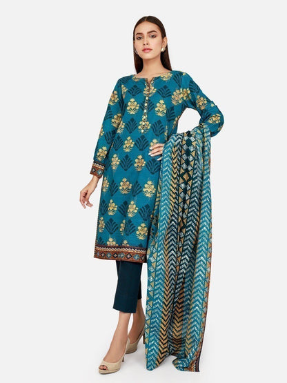 Edenrobe - Pret 3Pc Printed Khaddar Suit - EWTKP20-67397 (3-PCS)