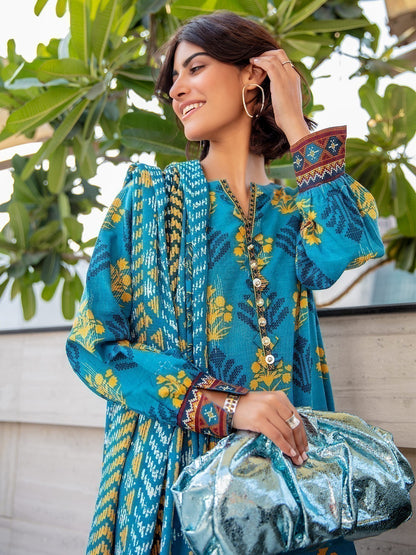 Edenrobe - Pret 3Pc Printed Khaddar Suit - EWTKP20-67397 (3-PCS)