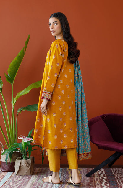 Orient - Unstitched 3 Piece Printed Khaddar Shirt , Khaddar Pant and Khaddar Dupatta