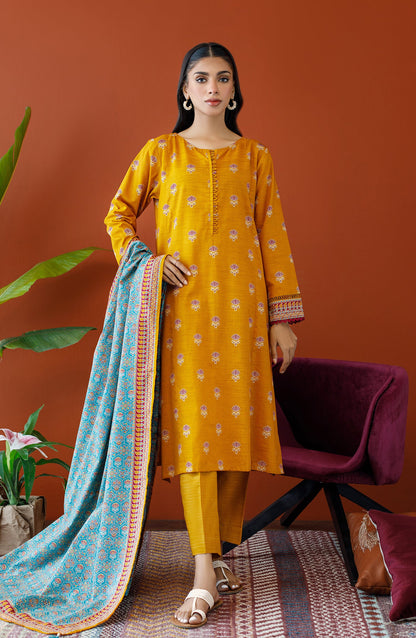 Orient - Unstitched 3 Piece Printed Khaddar Shirt , Khaddar Pant and Khaddar Dupatta