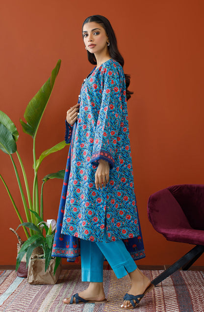 Orient - Unstitched 3 Piece Printed Khaddar Shirt , Khaddar Pant and Khaddar Dupatta