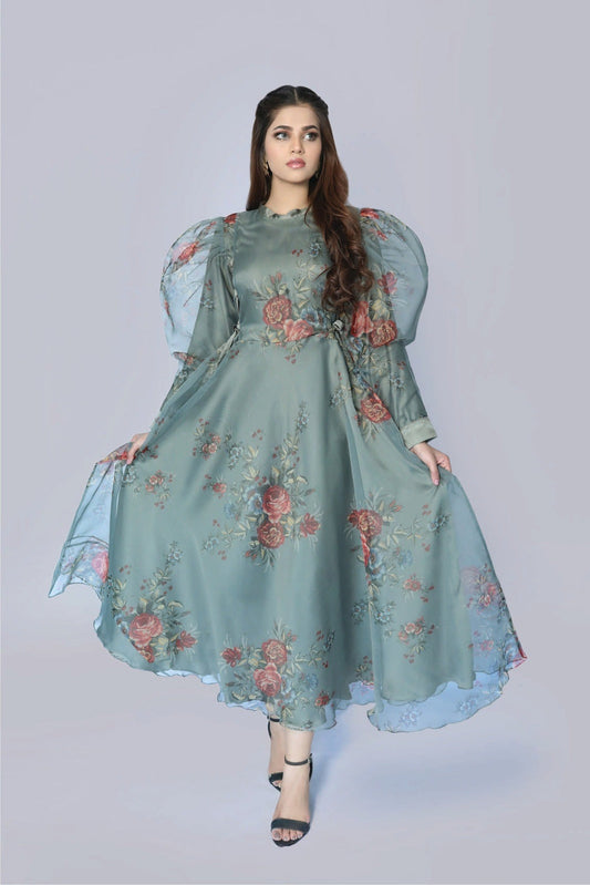 Bareeq Outfits - Limelight Floral Printed Dress