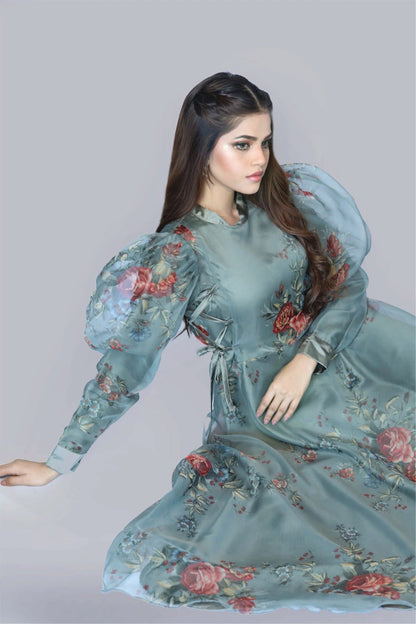 Bareeq Outfits - Limelight Floral Printed Dress