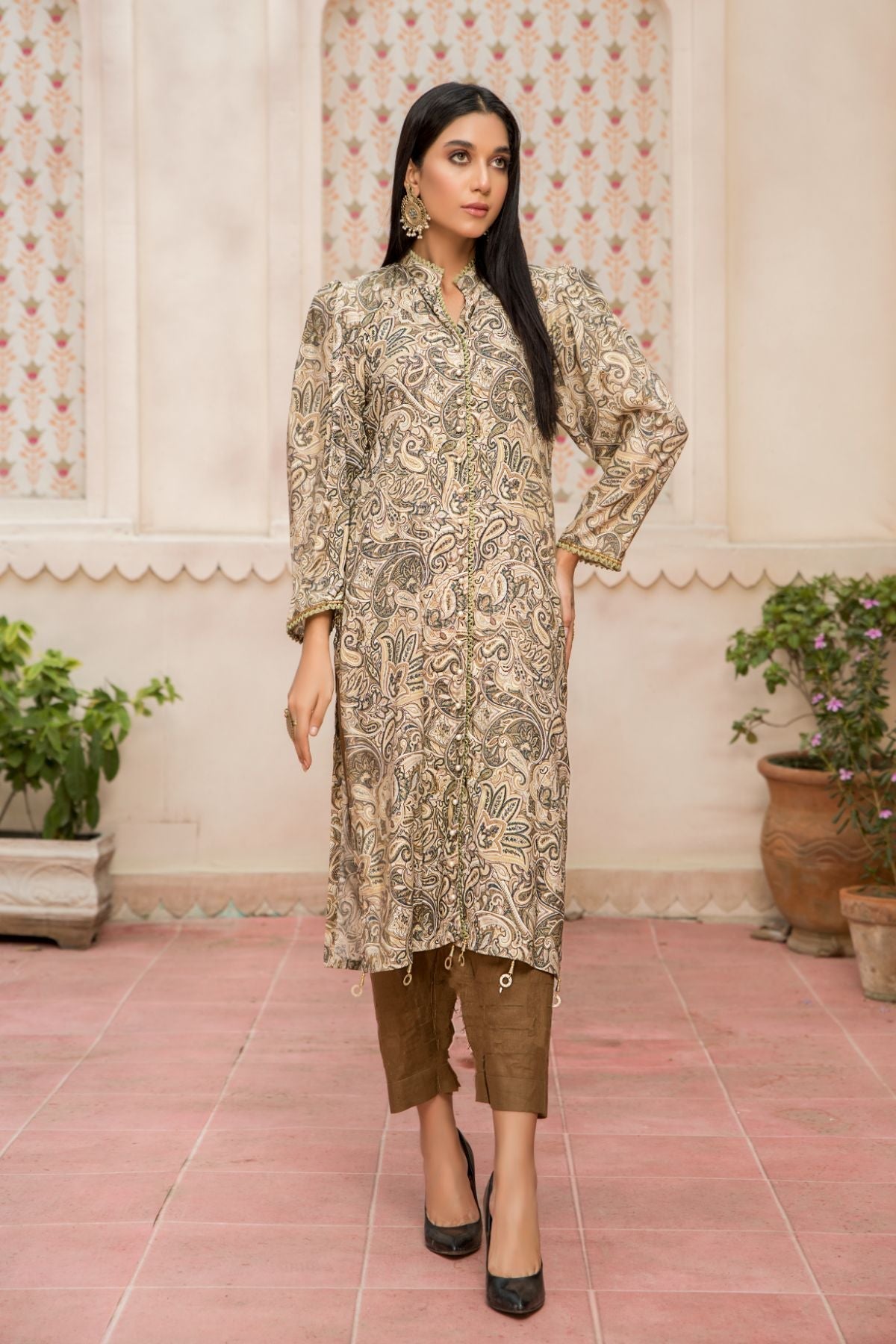 1PC Anarkali Digital Linen Shirt 21