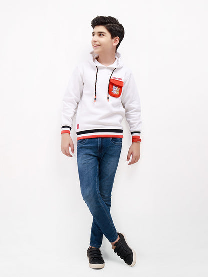 Edenrobe - Boy's White Hoodie - EBTH21-010