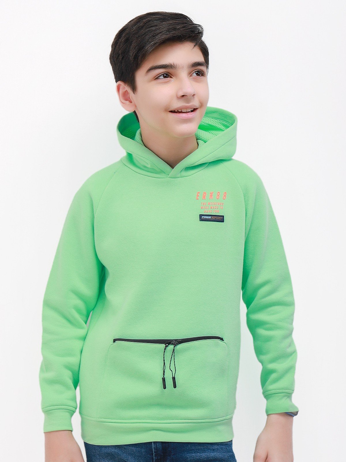 Edenrobe - Boy's Green Hoodie - EBTH21-016