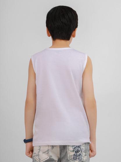 Edenrobe - Boy's White Tank Top - EBTT21-005