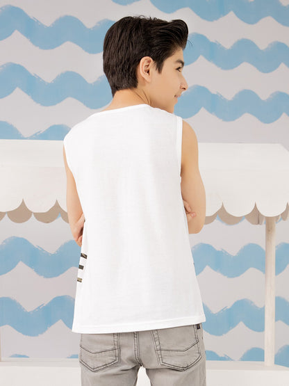 Edenrobe - Boy's White Tank Top - EBTT21-005